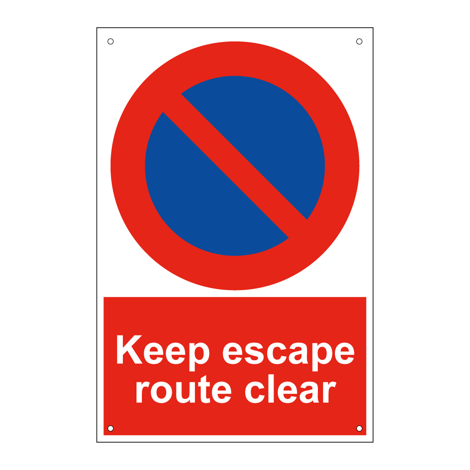 Keep escape route clear