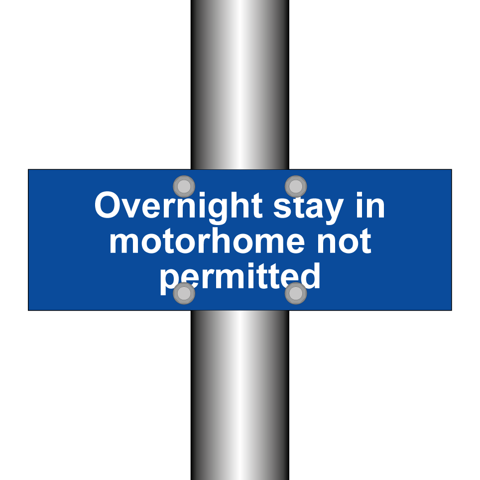 Overnight stay in motorhome not permitted