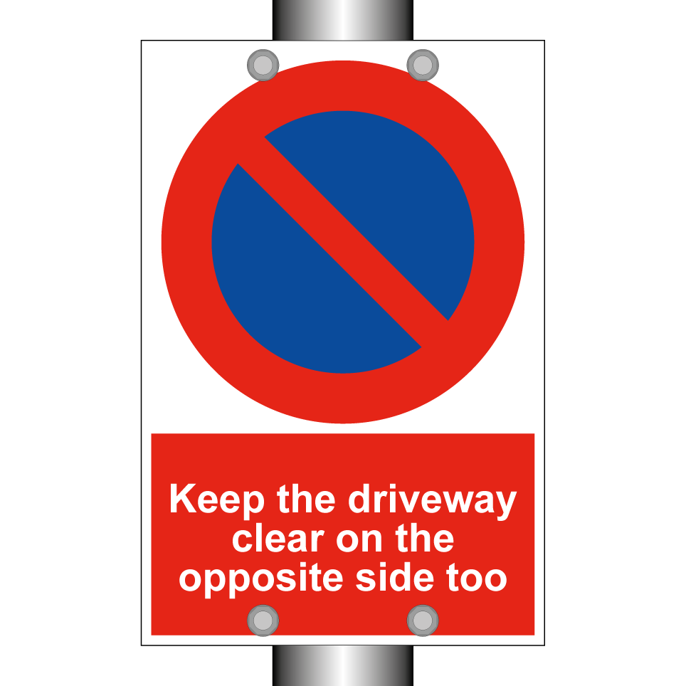 Keep the driveway clear on the opposite side too