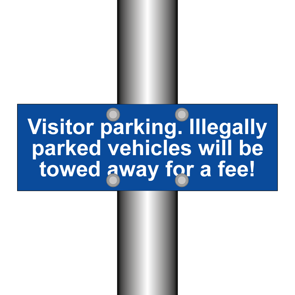 Visitor parking. Illegally parked vehicles will be towed away for a fee!