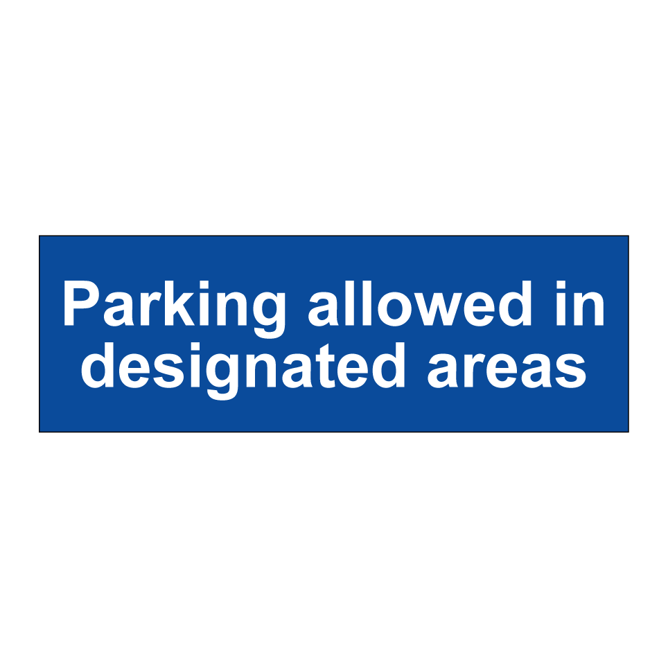Parking allowed in designated areas