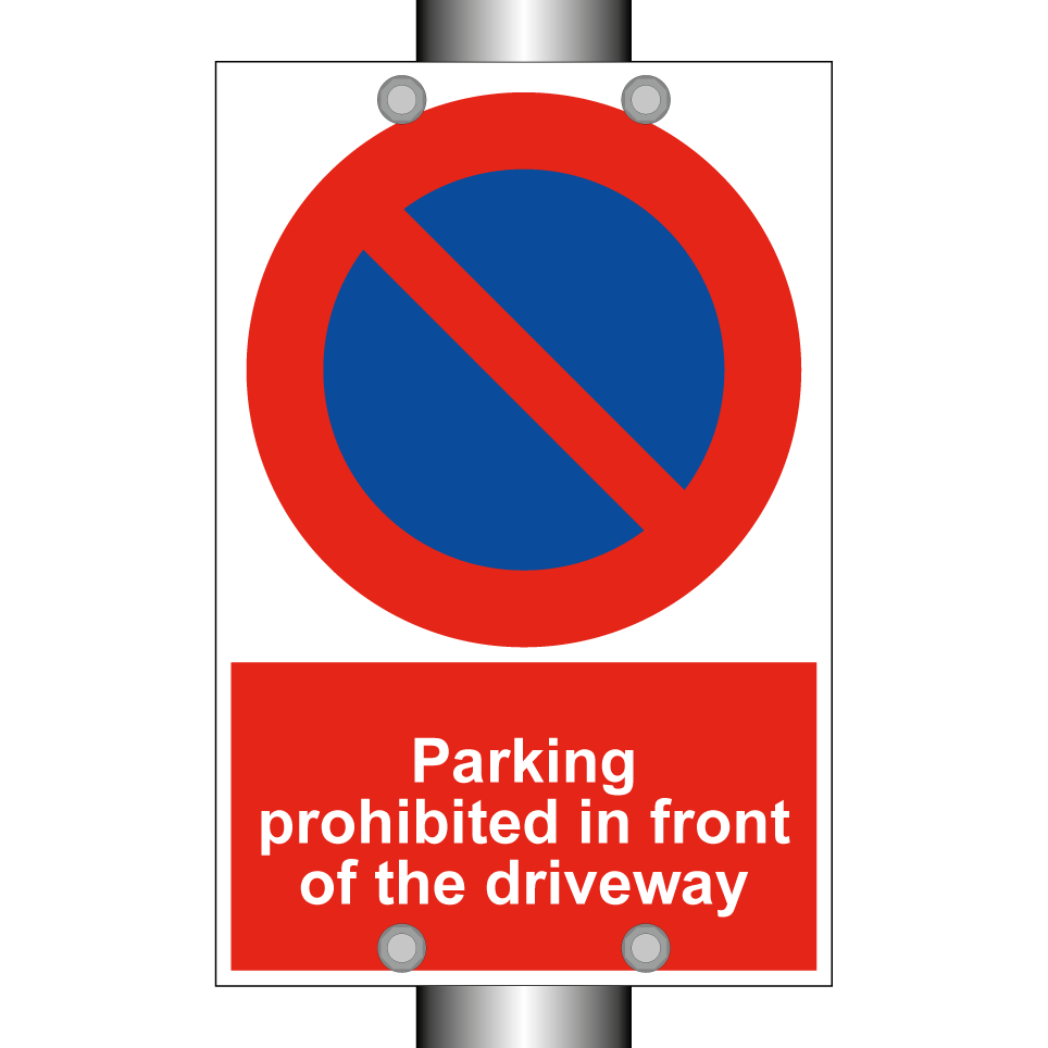 Parking prohibited in front of the driveway