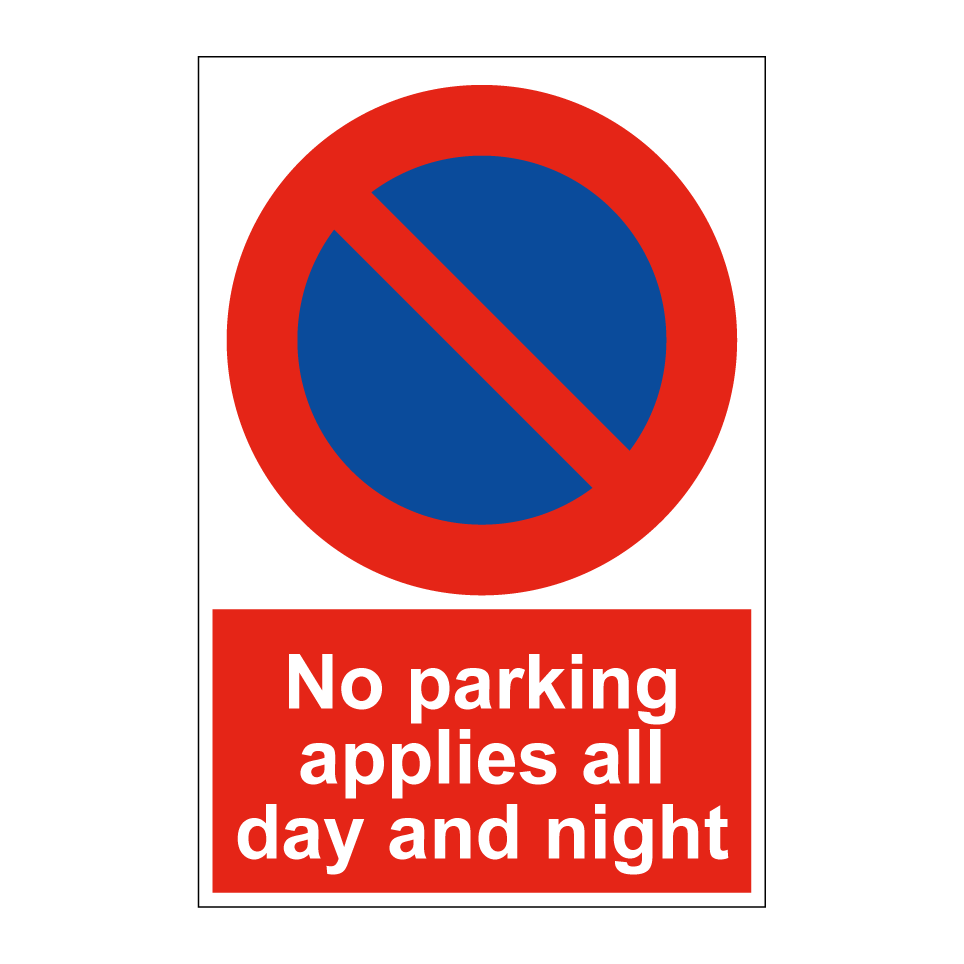 No parking applies all day and night