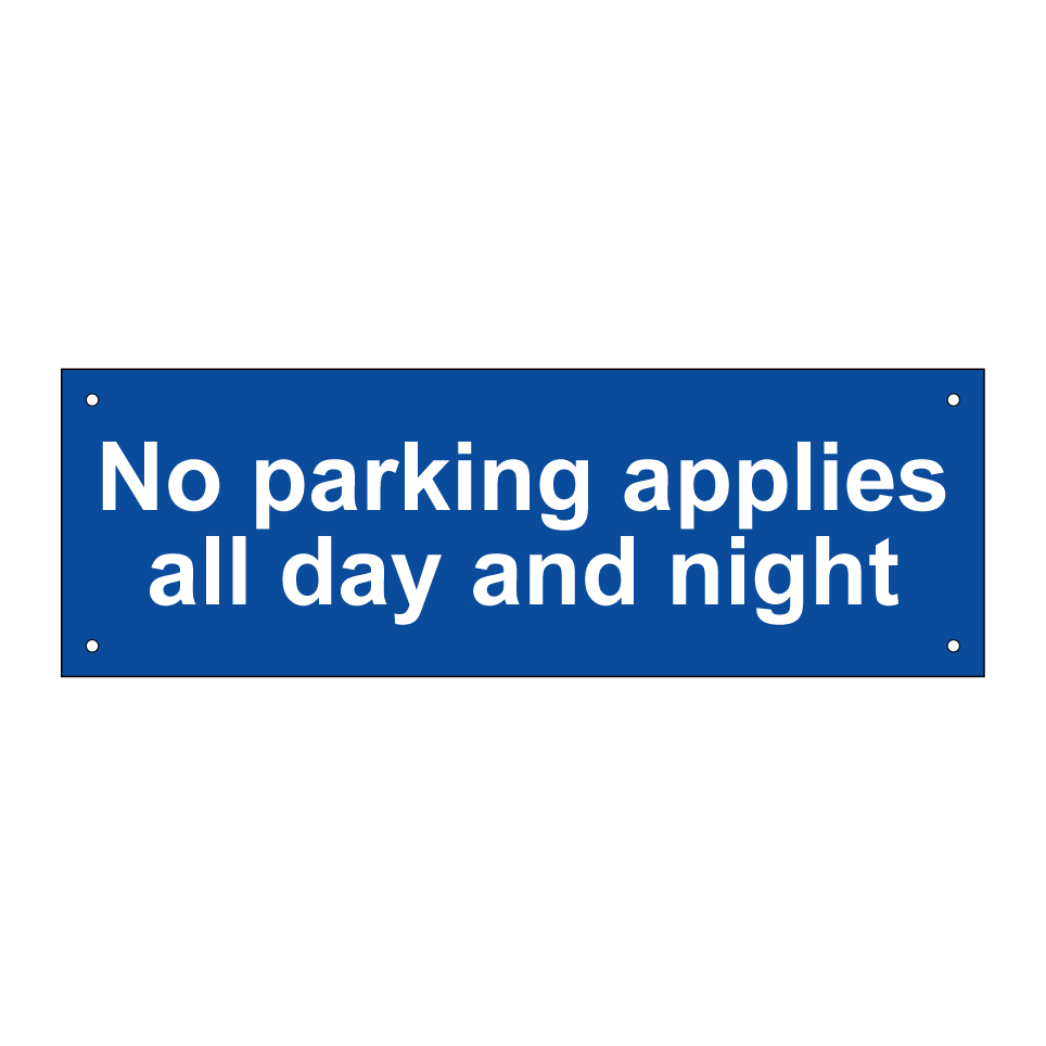 No parking applies all day and night