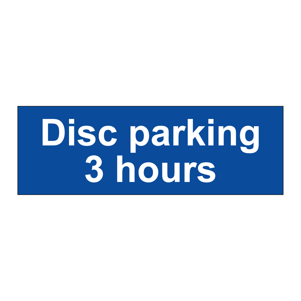Disc parking 3 hours