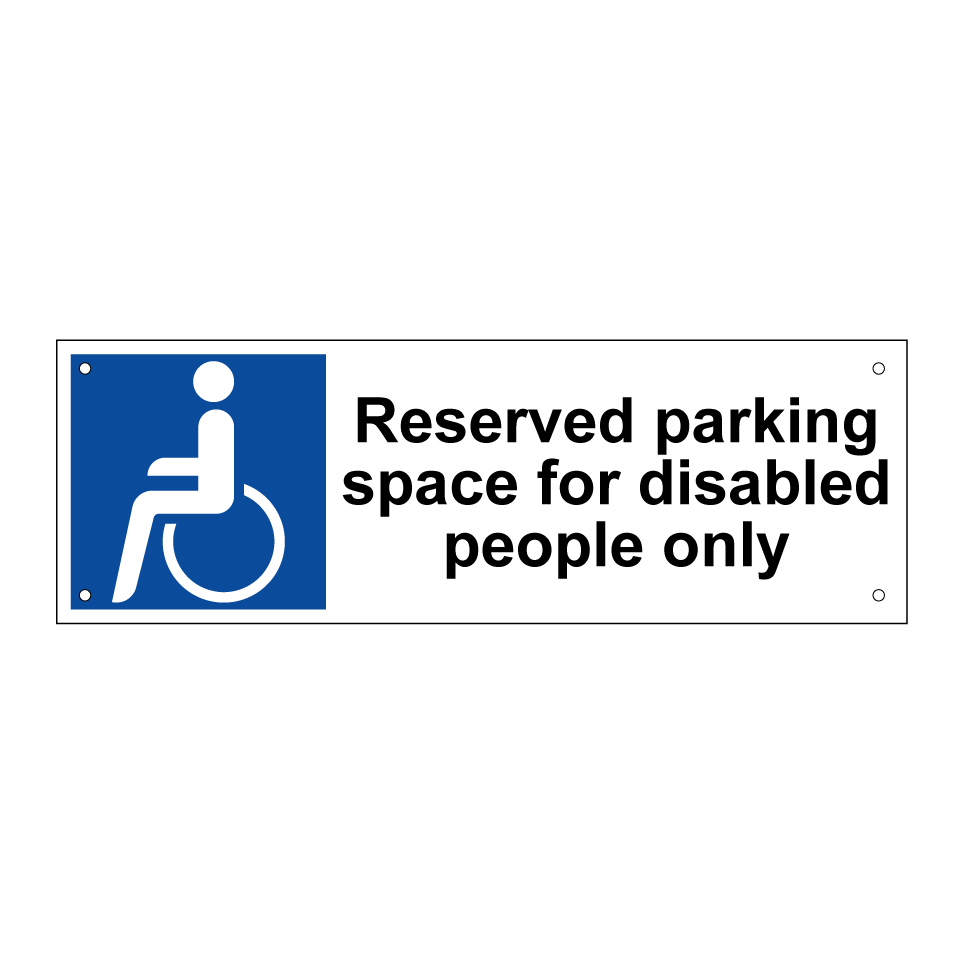 Reserved parking space for disabled people only