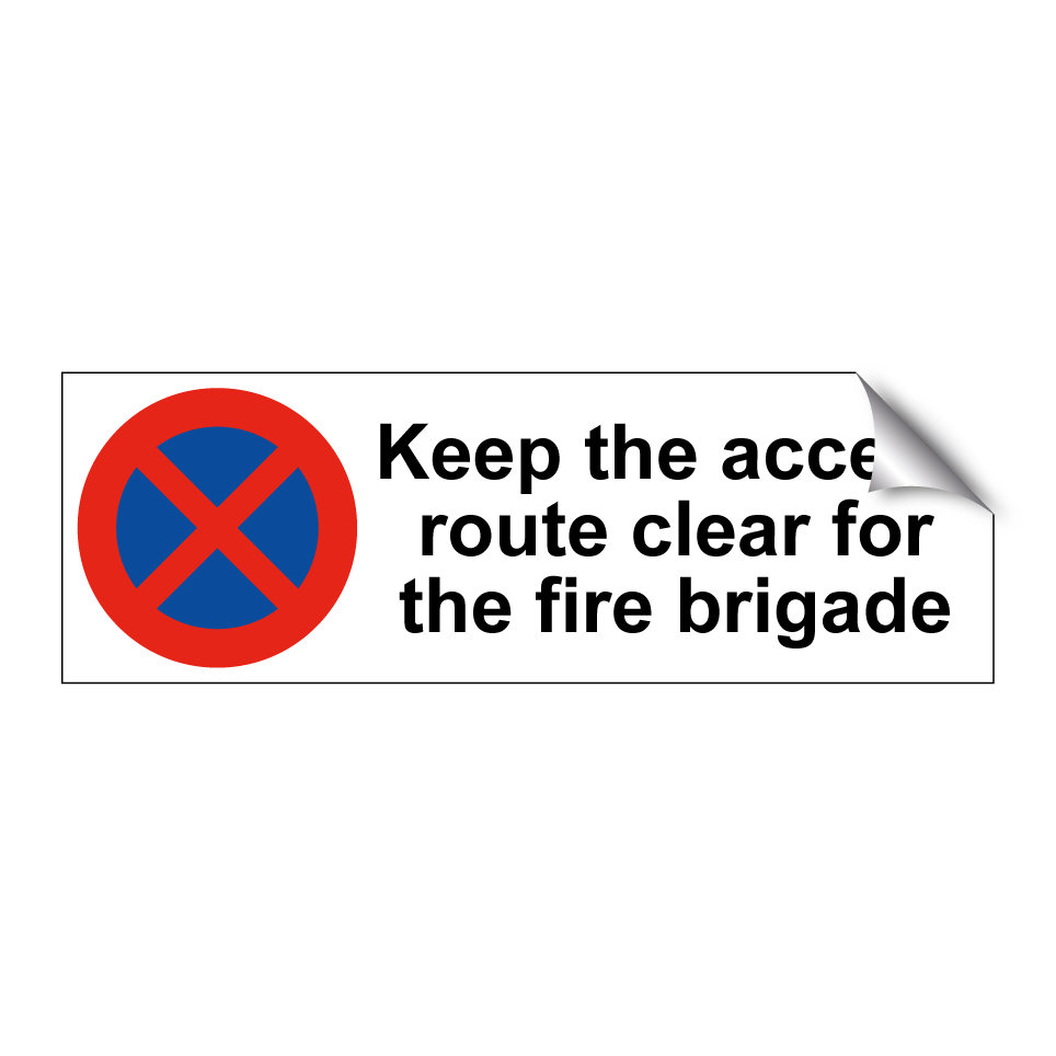 Keep the access route clear for the fire brigade