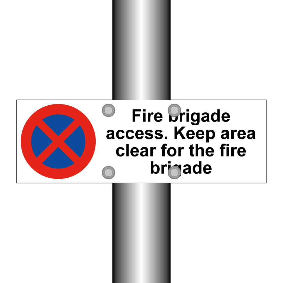 Fire brigade access. Keep area clear for the fire brigade