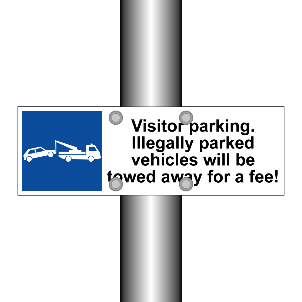 Visitor parking. Illegally parked vehicles will be towed away for a fee!
