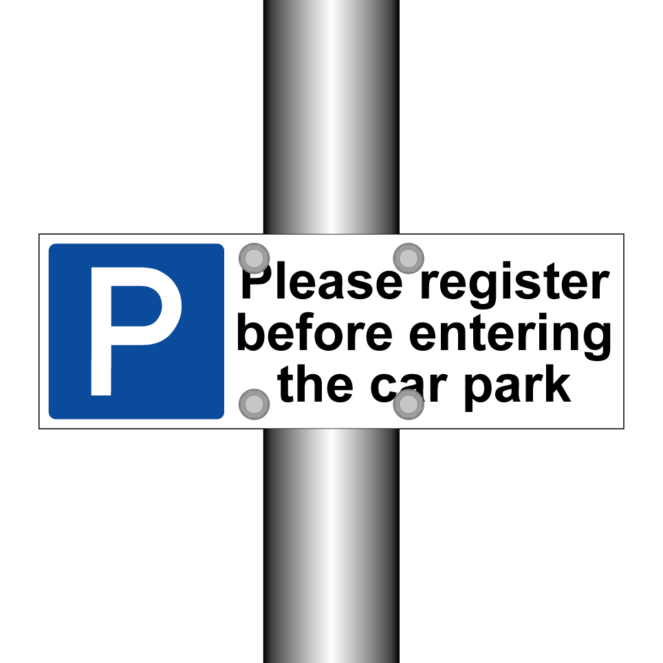 Please register before entering the car park