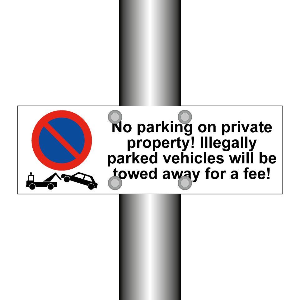 No parking on private property! Illegally parked vehicles will be towed away for a fee!