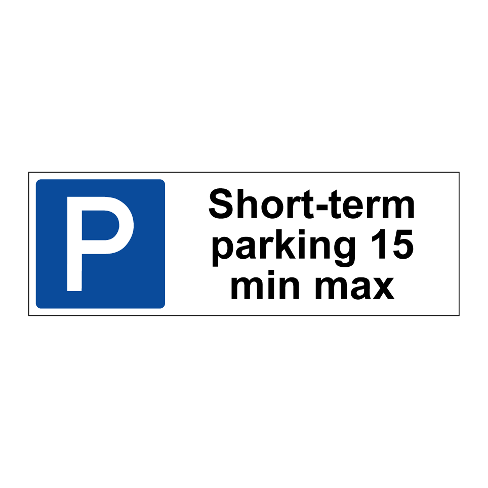 Short-term parking 15 min max