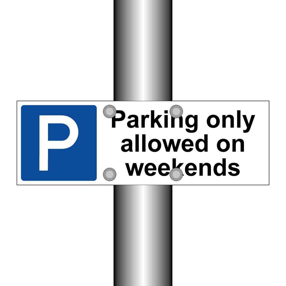 Parking only allowed on weekends