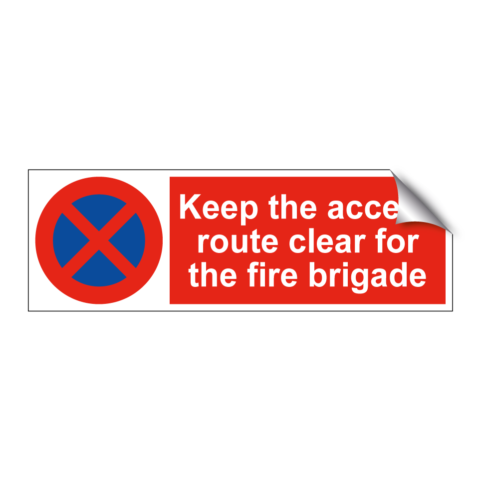 Keep the access route clear for the fire brigade