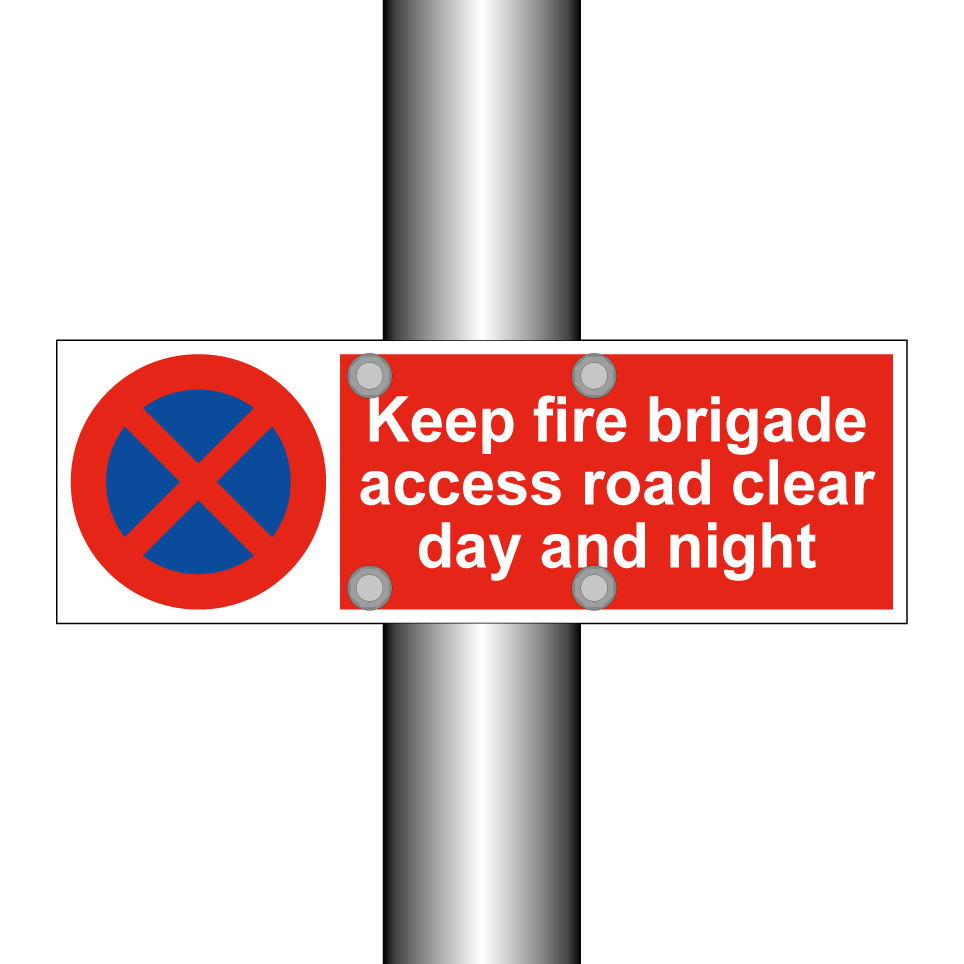 Keep fire brigade access road clear day and night