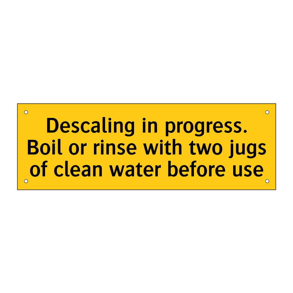 Descaling in progress. Boil or rinse with two jugs of clean water before use