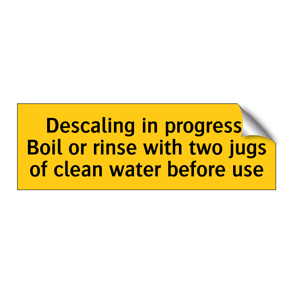 Descaling in progress. Boil or rinse with two jugs of clean water before use