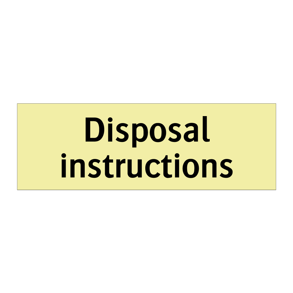 Disposal instructions