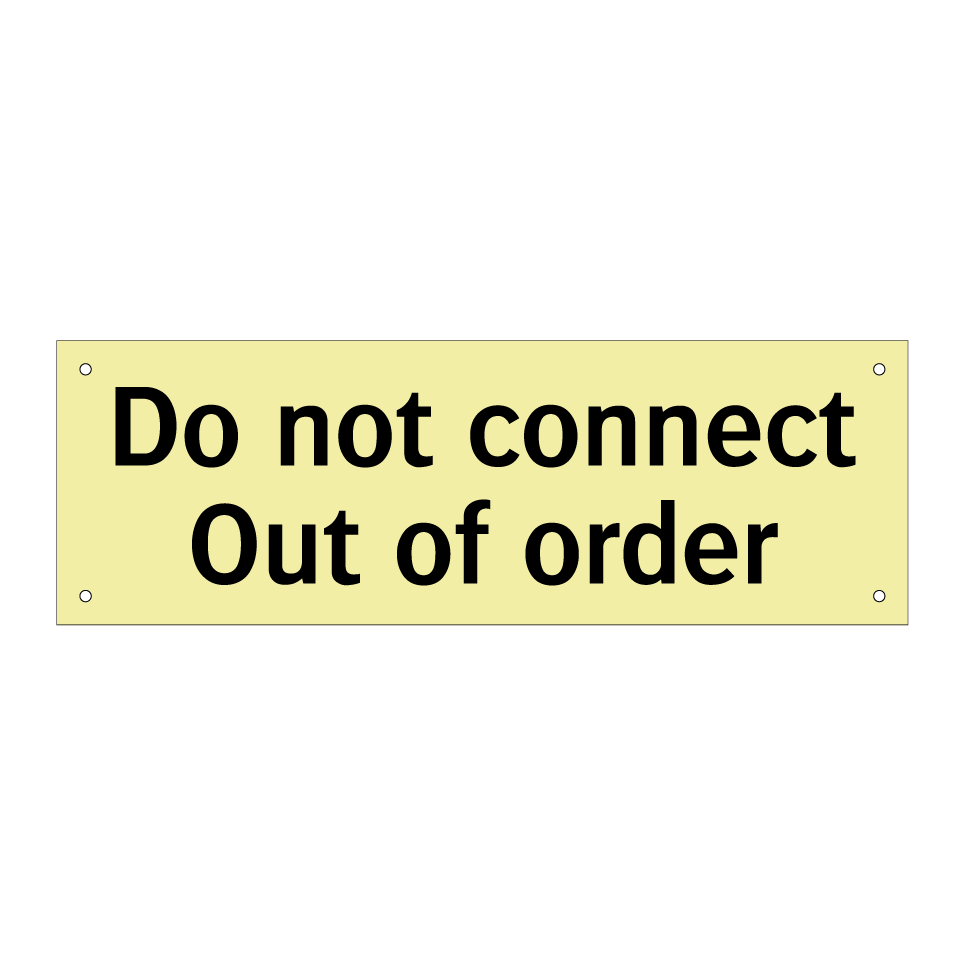 Do not connect Out of order