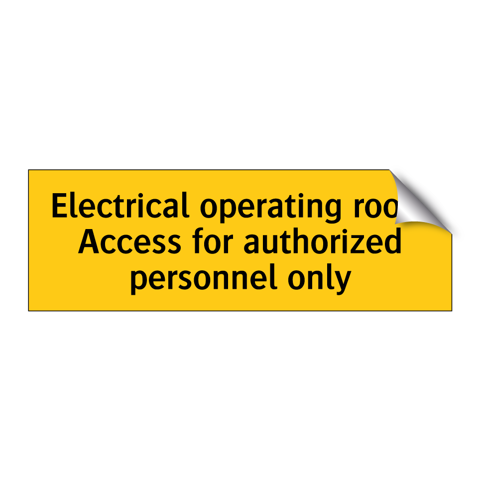 Electrical operating room Access for authorized personnel only