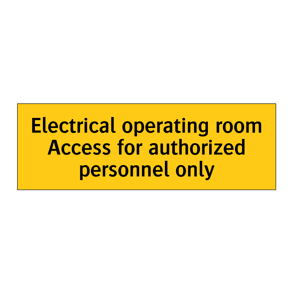 Electrical operating room Access for authorized personnel only