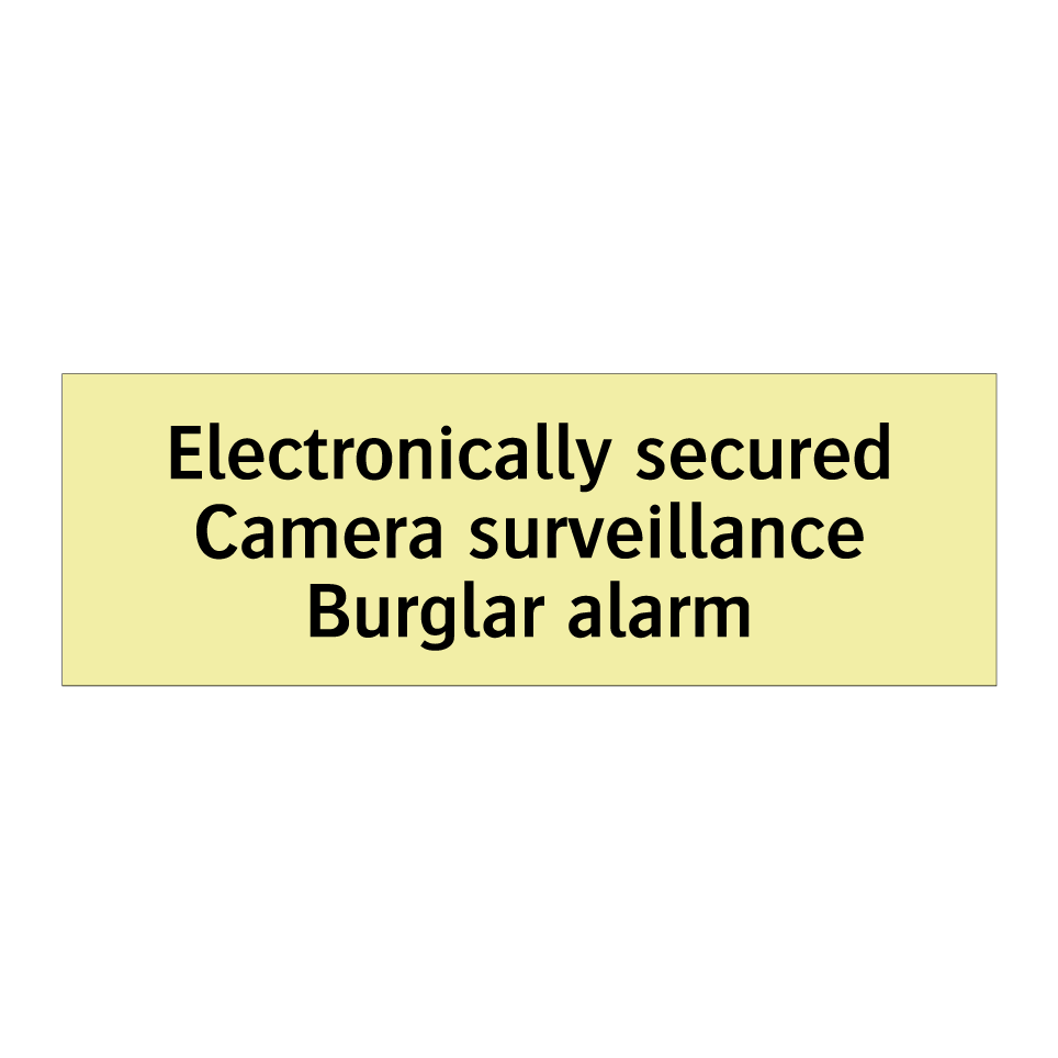 Electronically secured Camera surveillance Burglar alarm