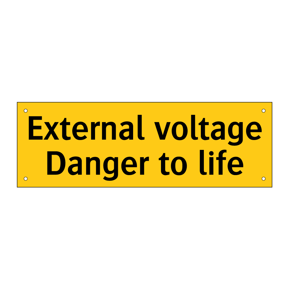 External voltage Danger to life