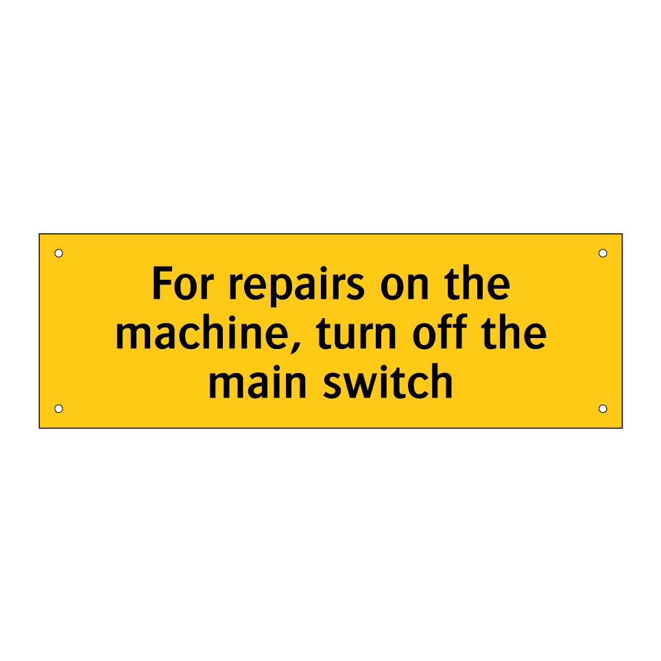 For repairs on the machine, turn off the main switch