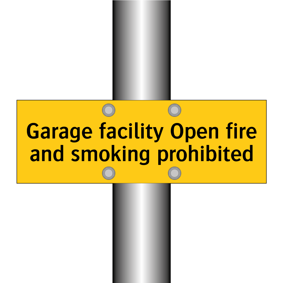 Garage facility Open fire and smoking prohibited