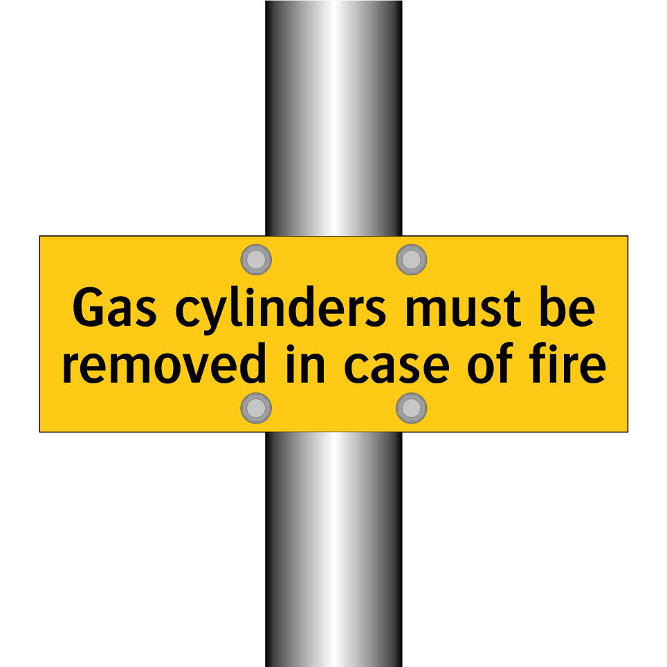 Gas cylinders must be removed in case of fire