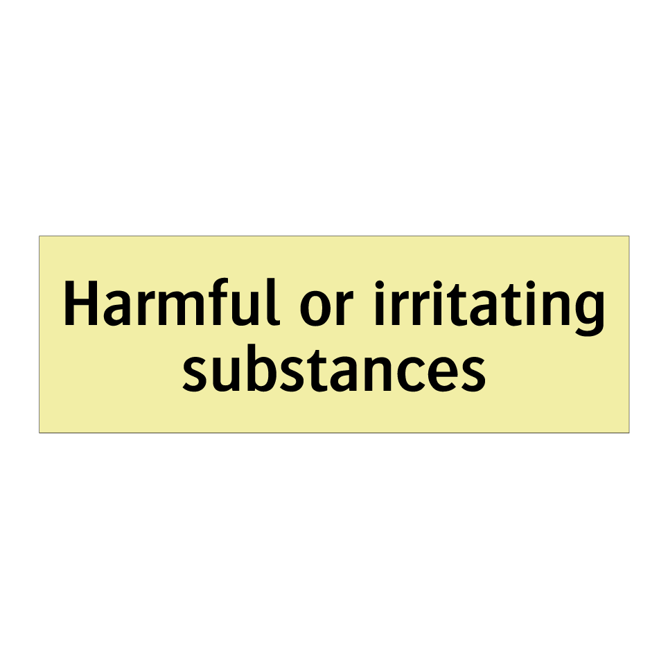 Harmful or irritating substances