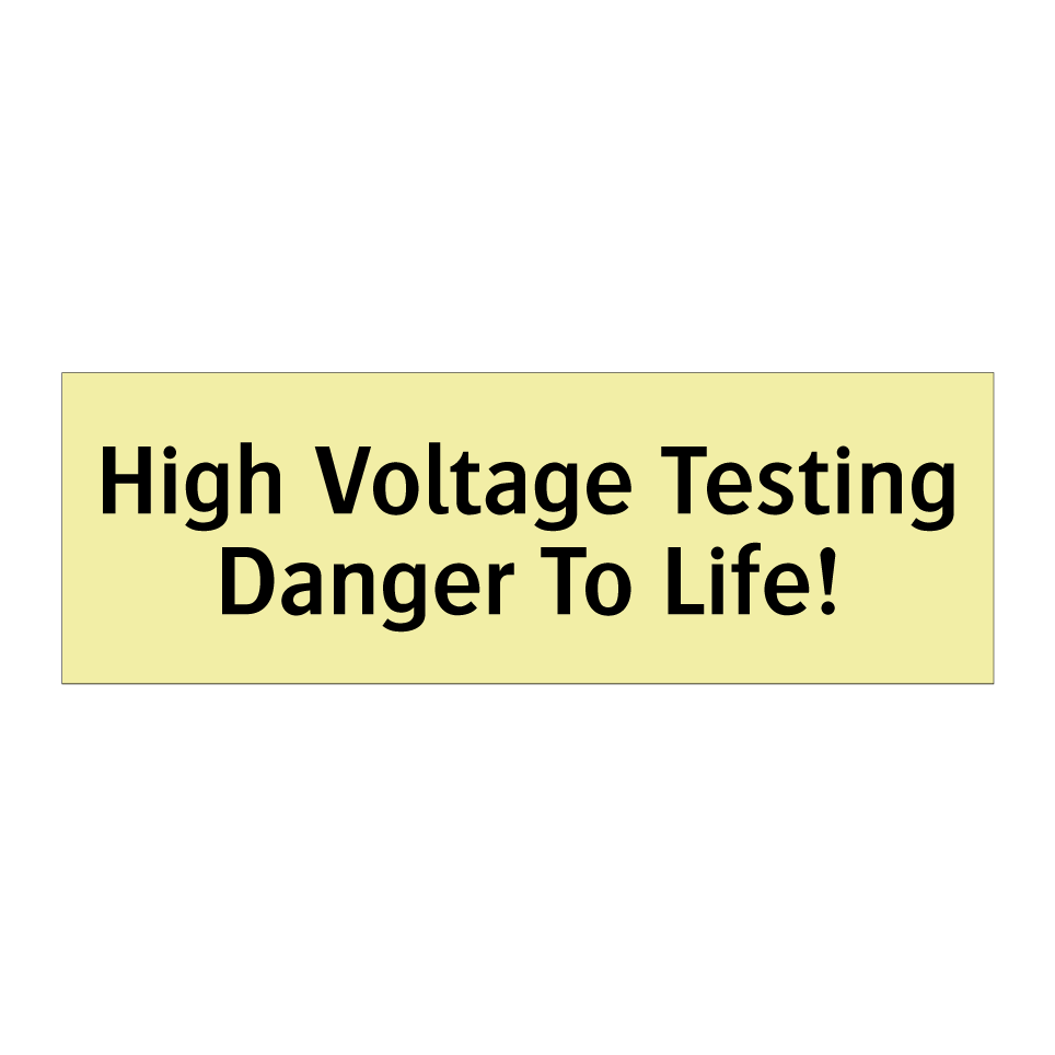 High Voltage Testing Danger To Life!