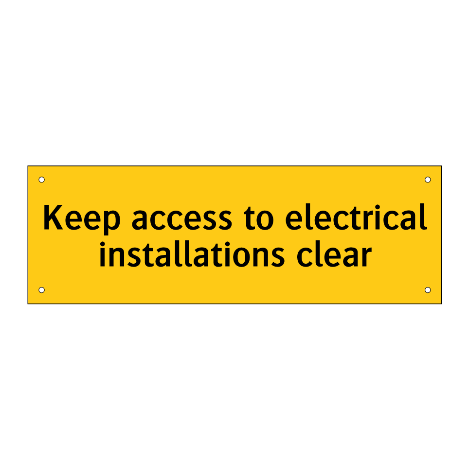 Keep access to electrical installations clear