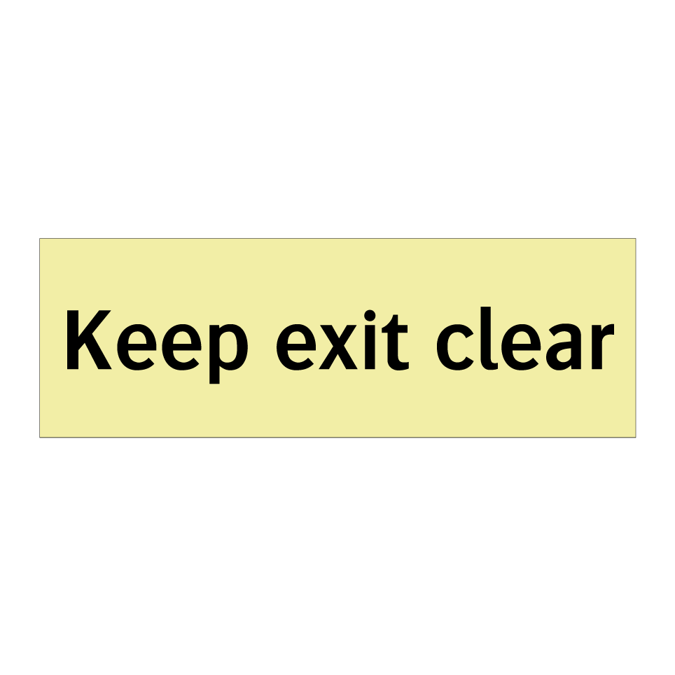 Keep exit clear