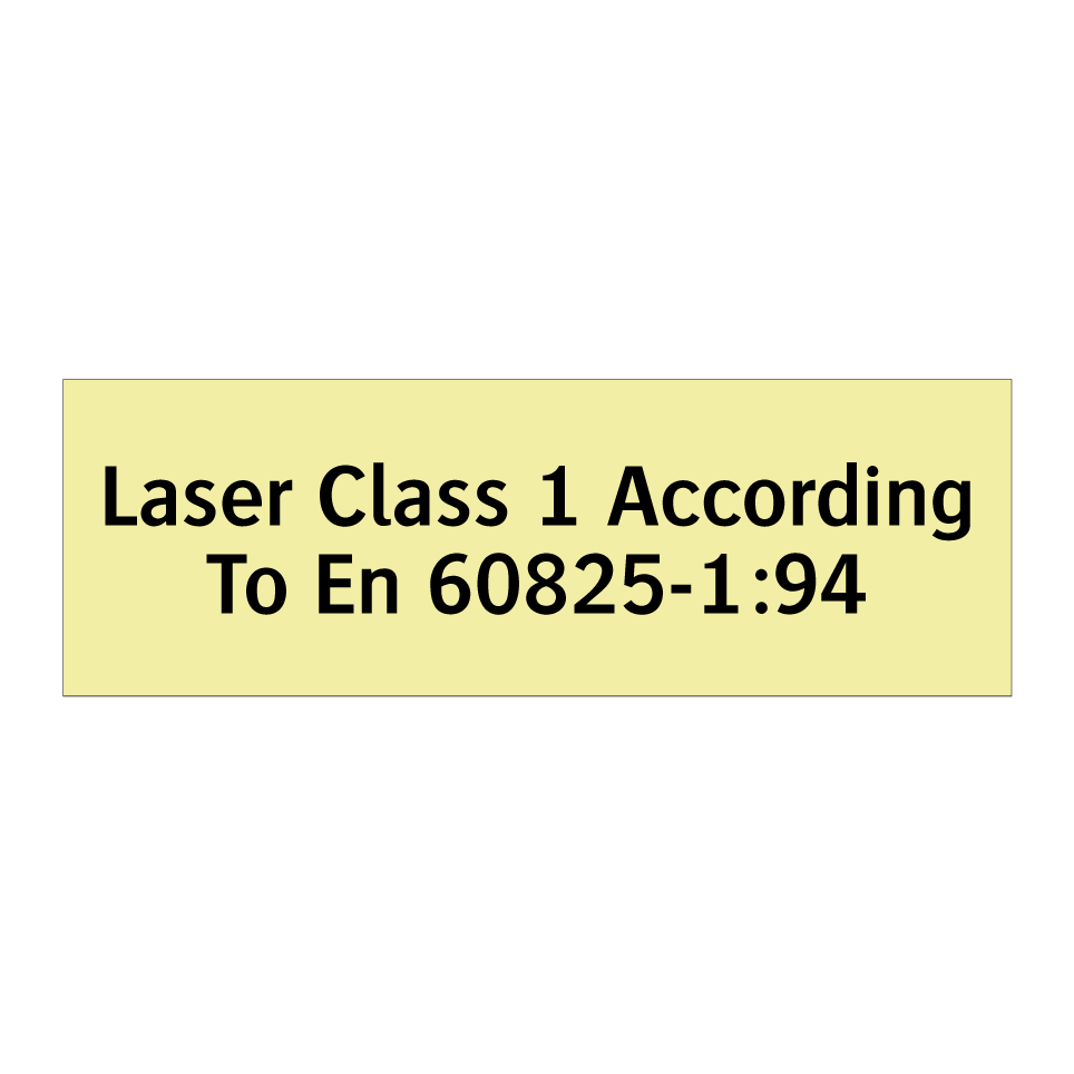 Laser Class 1 According To En 60825-1:94