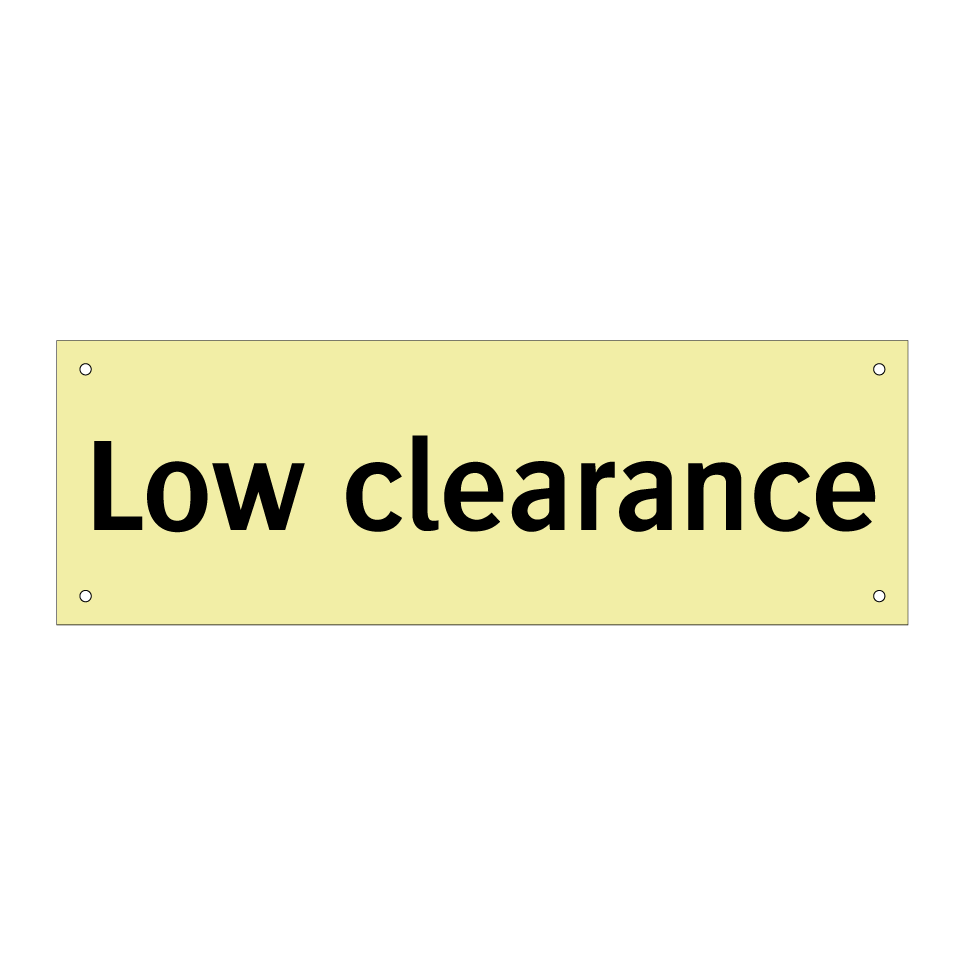 Low clearance