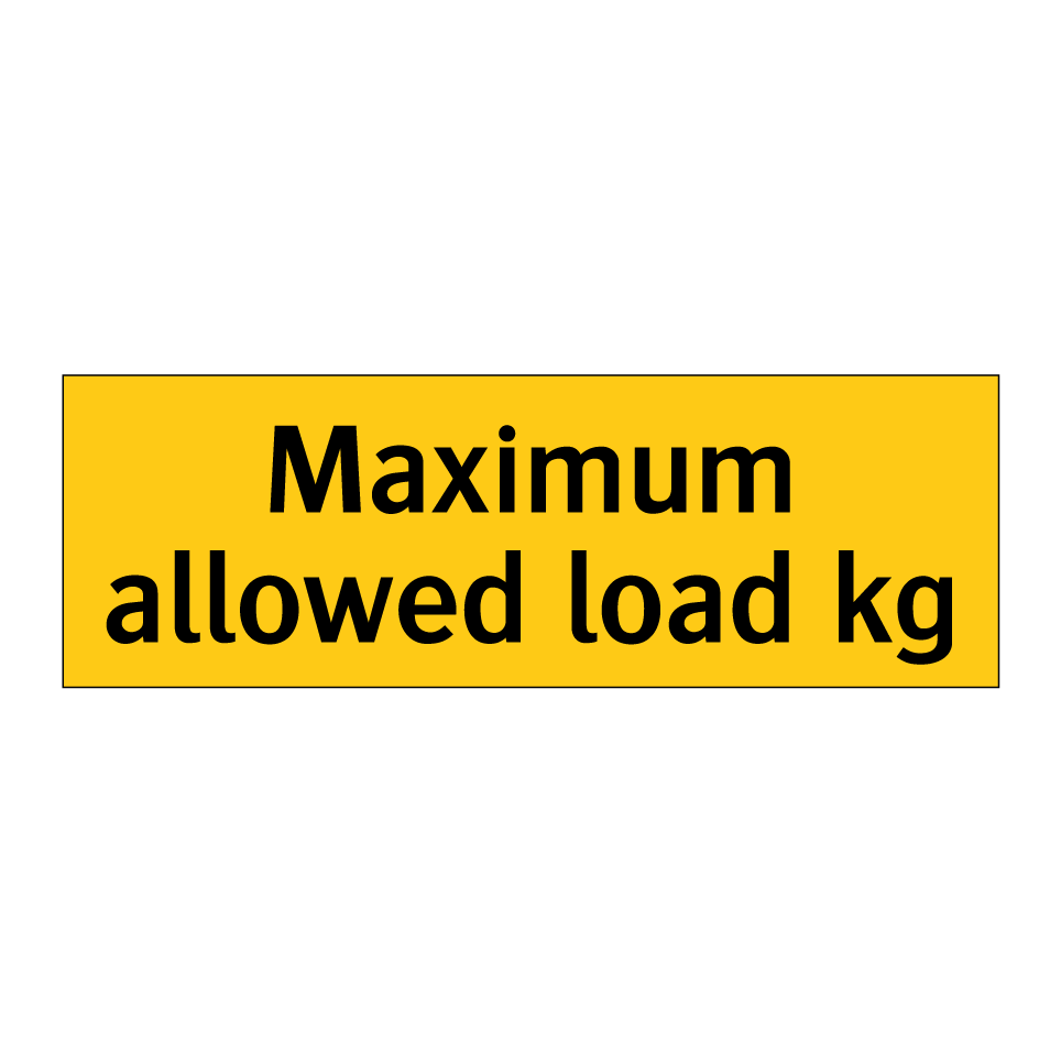 Maximum allowed load kg
