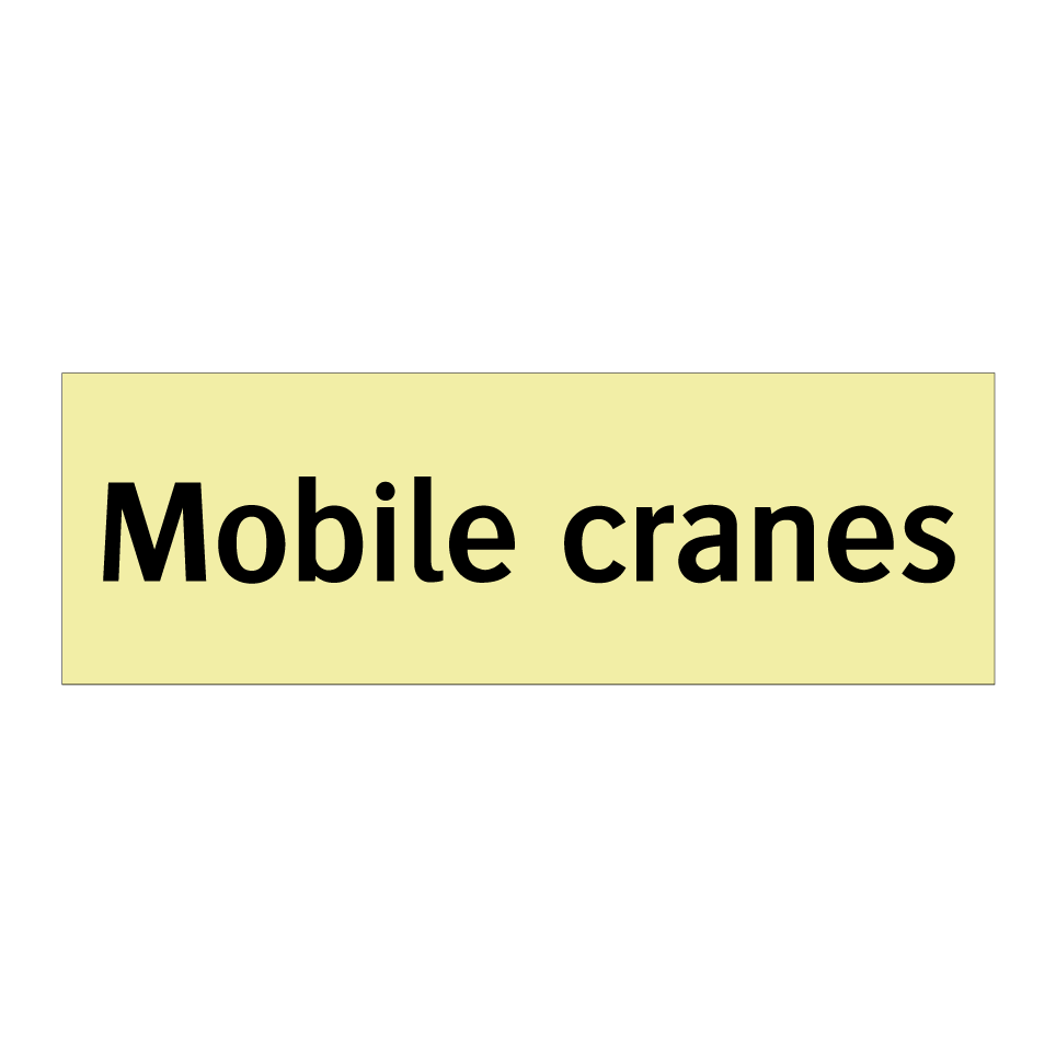 Mobile cranes