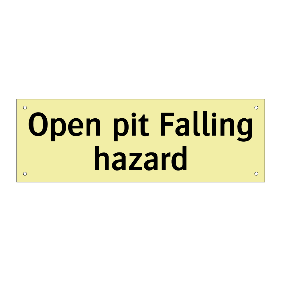 Open pit Falling hazard