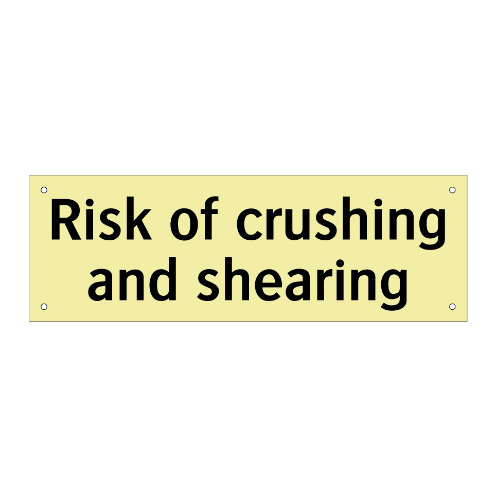 Risk of crushing and shearing