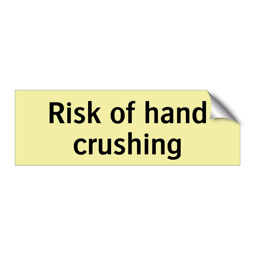 Risk of hand crushing