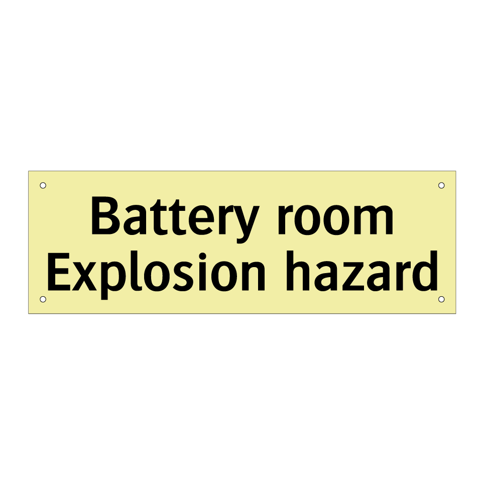 Battery room Explosion hazard