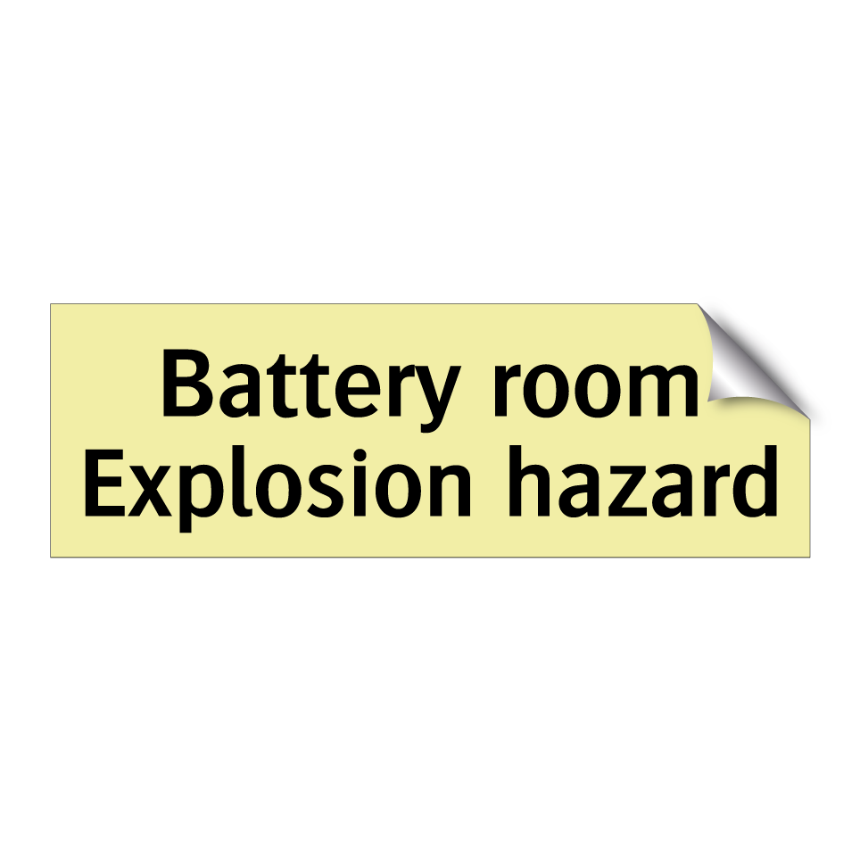 Battery room Explosion hazard