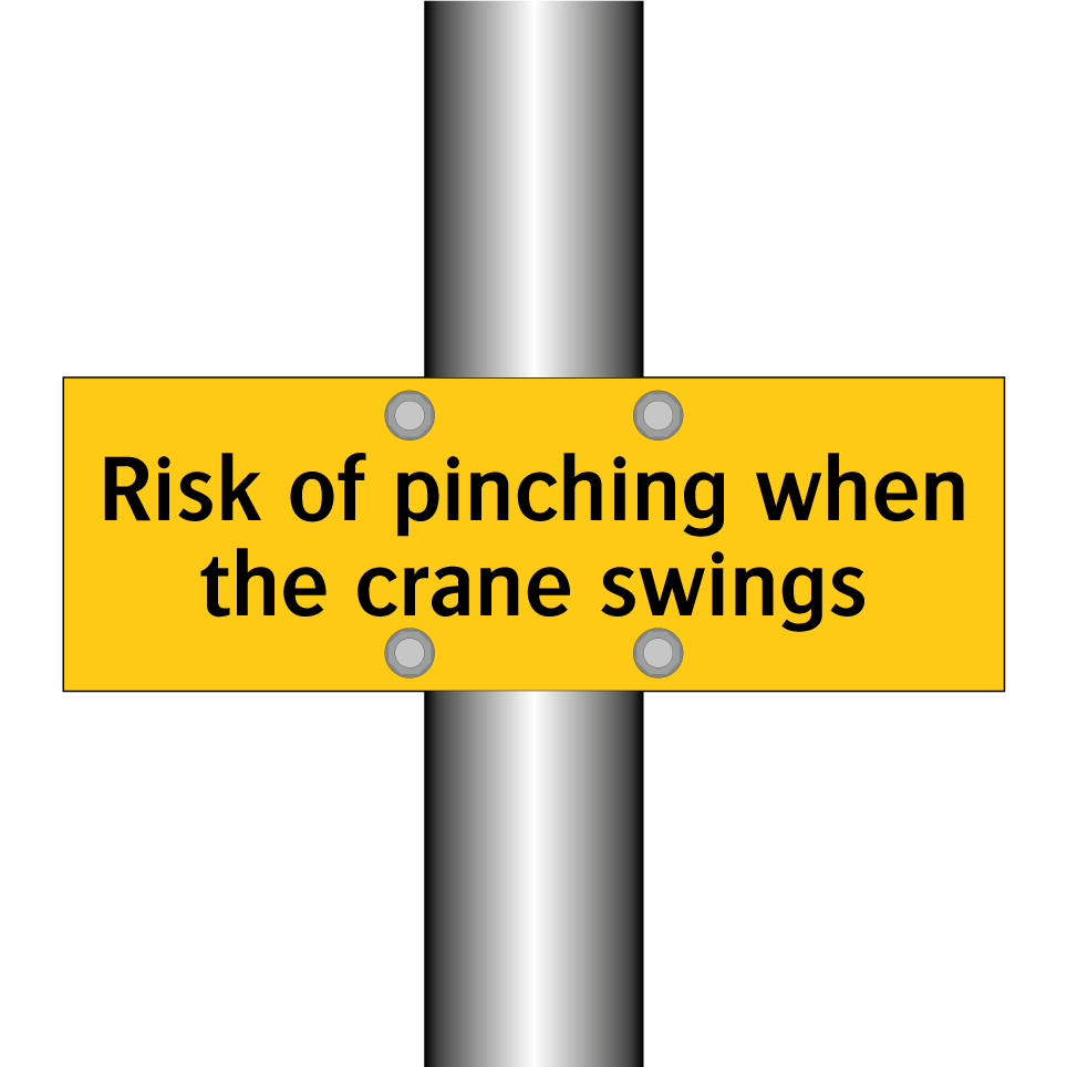 Risk of pinching when the crane swings