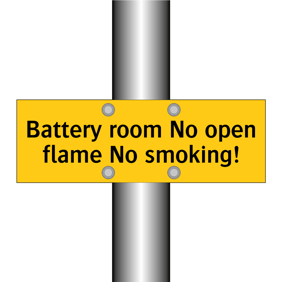 Battery room No open flame No smoking!