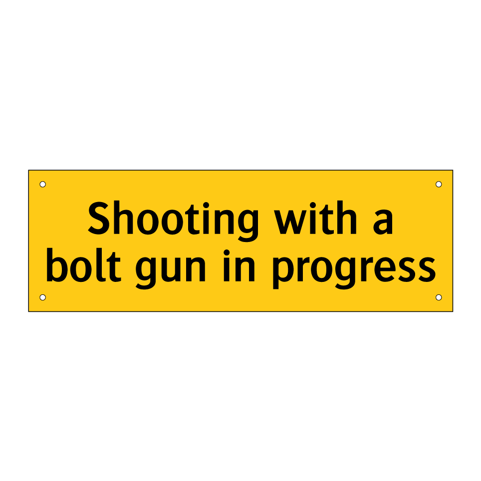 Shooting with a bolt gun in progress