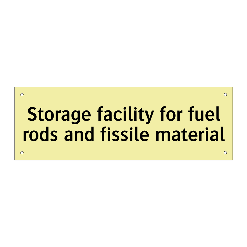 Storage facility for fuel rods and fissile material