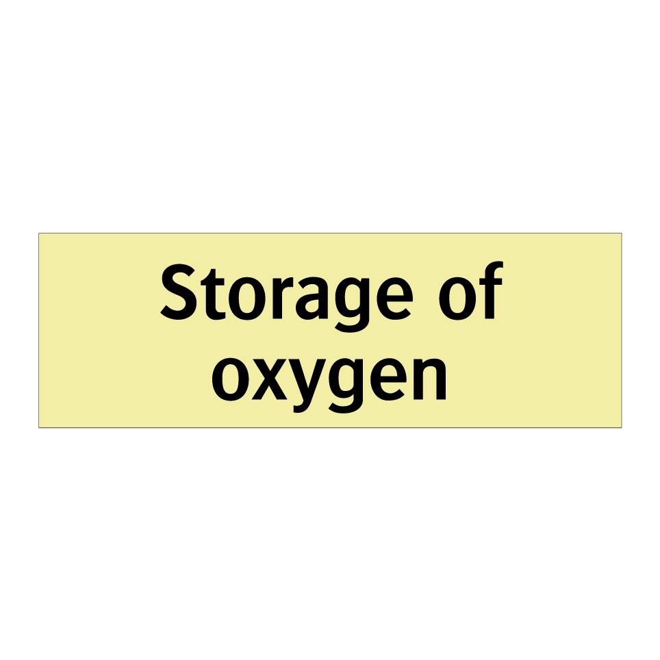 Storage of oxygen