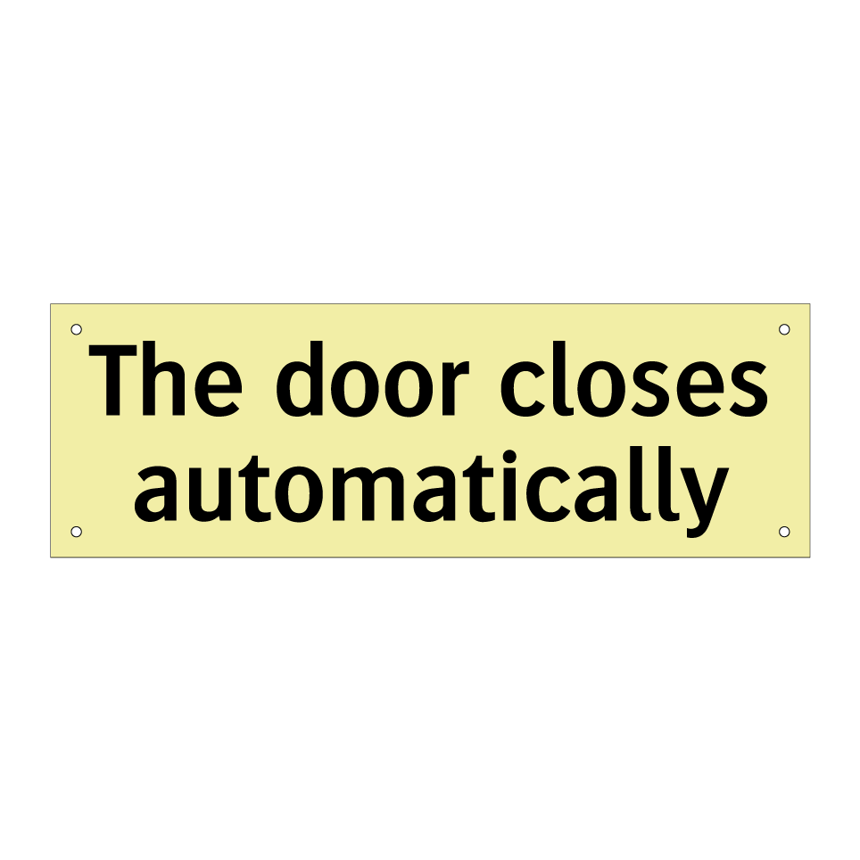 The door closes automatically