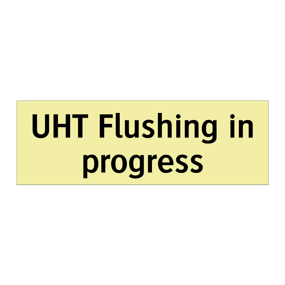 UHT Flushing in progress